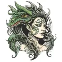 feminine dragon celtic tattoo design idea