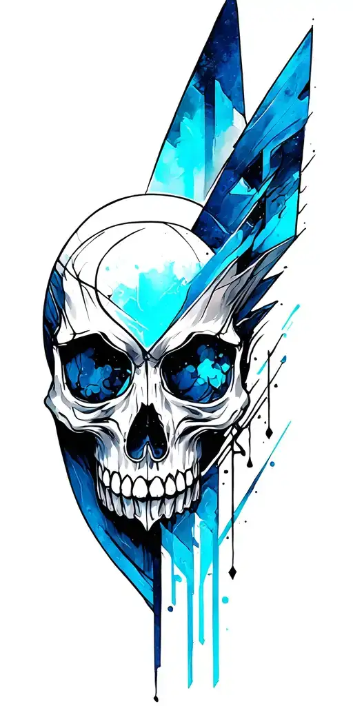 skull forehead valknut tattoo design idea
