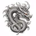 asian inspired dragon tattoo design idea
