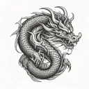 asian inspired dragon tattoo design idea