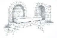 jesus empty tomb stone tattoo design idea