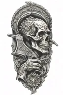 don't tread on me flintlock pistols  tattoo design idea