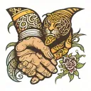 handshake symbolizing respect and friendship tattoo design idea