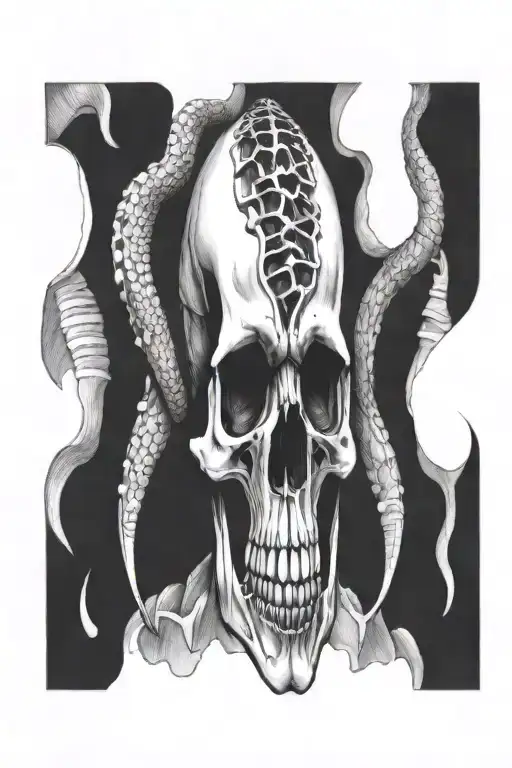 Dinosaur skull tattoo design idea