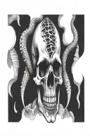 Dinosaur skull tattoo design idea