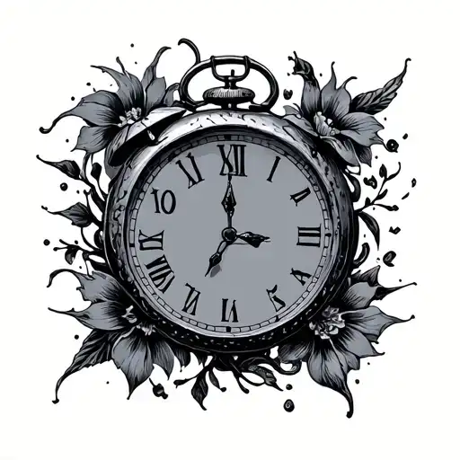 11:11 as number surrounded by a clock, small  tattoo design idea