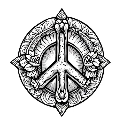 Peace Love And Prosperity tattoo design idea