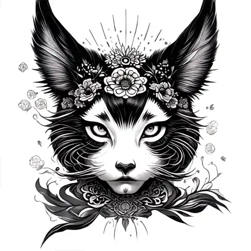 Korean Bright and radiant represenation of the East tattoo design idea