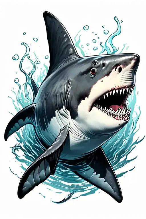 shark swimming tattoo design idea