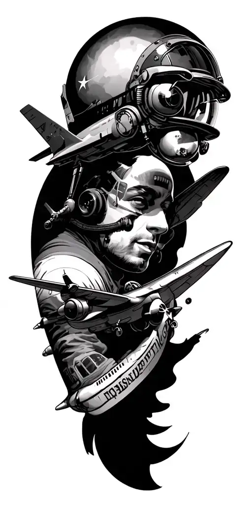 aviation sleeve tattoo tattoo design idea