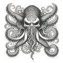 tentacles teeth claws and Cthulhu tattoo design idea