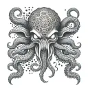 tentacles teeth claws and Cthulhu tattoo design idea