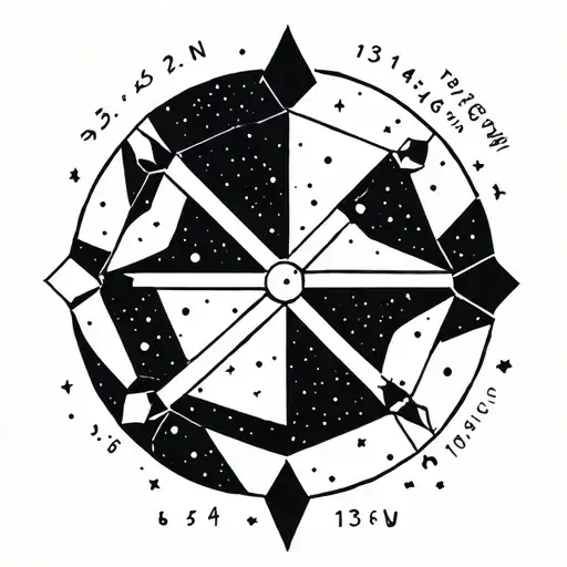 "55.3422N, 131.6461W" big dipper constellation tattoo design idea