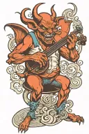 Devil Playing Fiddle tattoo design idea