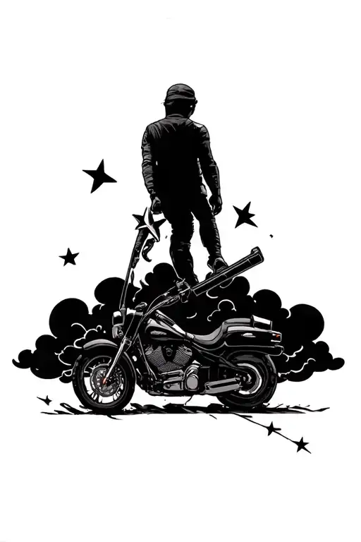 Shooting stars Lam stave Blvcklam lam with clouds FOREVER I RIDE FOR MY BROTHERS  tattoo design idea