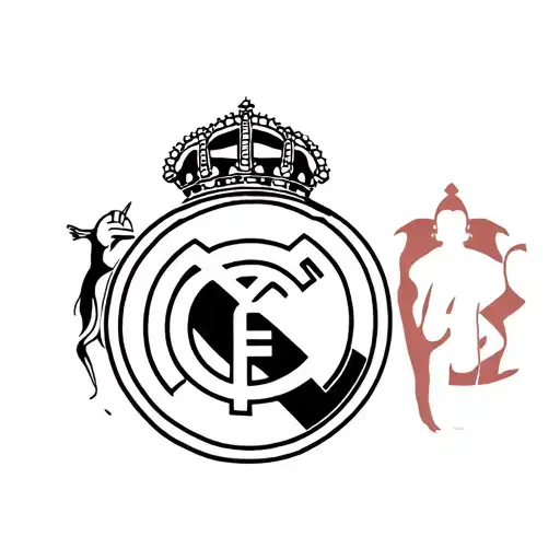Real Madrid logo and Nepal flag and hanuman ji tattoo design idea