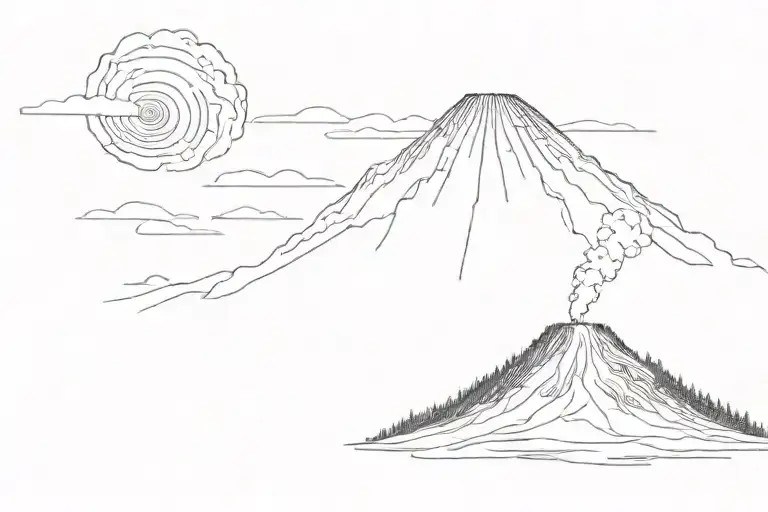 acatenango volcano tattoo design idea