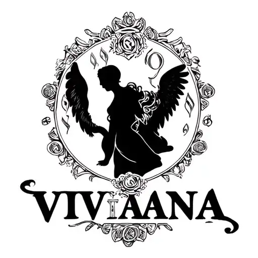 "Viviana " money and baby angel tattoo design idea