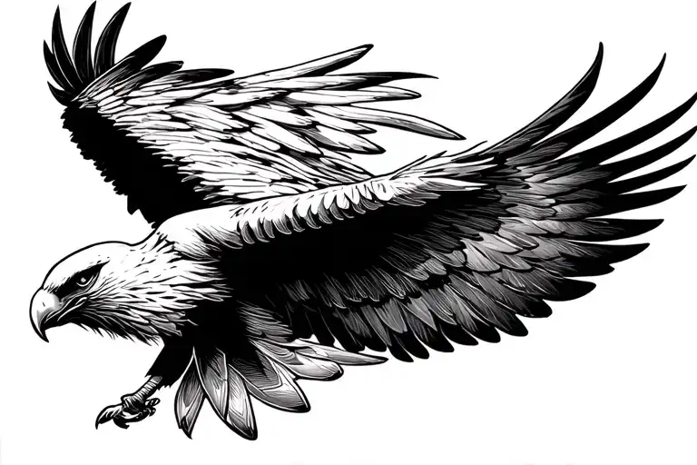 black and white red kite flying tattoo design idea