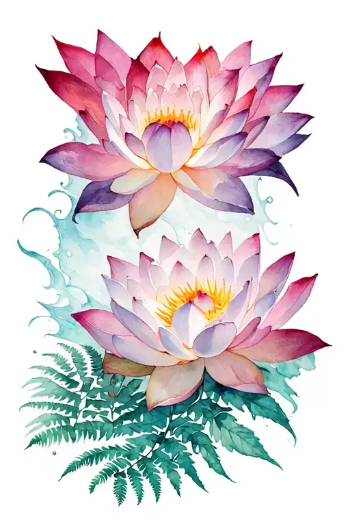 "this too shall pass" "march 27" "July 20" white lotus flower, ocean wave, fern,  tattoo design idea