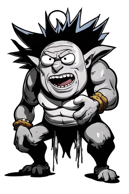 Rick and Morty,Peter Griffin,courage the cowardly dog,Huey Boondocks,Mario,Roger the alien,asura wrath. Seperated tattoo design idea