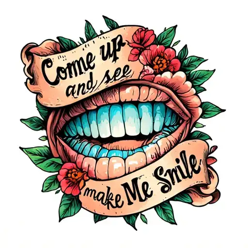 "Come up and see me make me smile" for dad memorial tattoo design idea