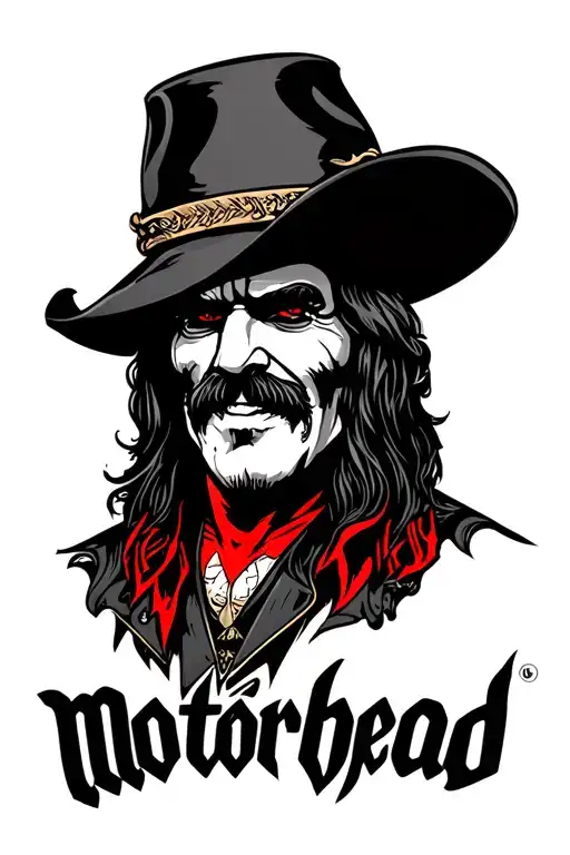 lemmy Motorhead band logo with red tattoo design idea