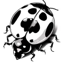 lady bug with shadow walking tattoo design idea