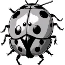 lady bug with shadow walking tattoo design idea