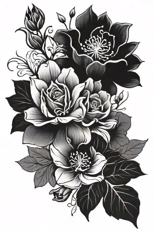 floral scar cover up tattoo design idea
