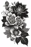 floral scar cover up tattoo design idea