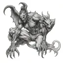 sexy male demon incubus full body tattoo design idea