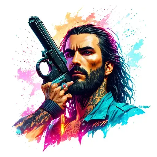 Cyberpunk 2077 johnny silverhand tattoo design idea