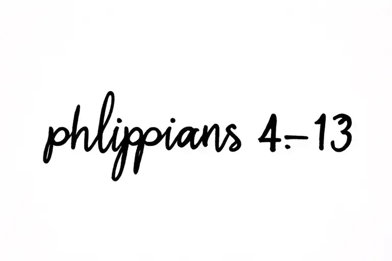 "PHILIPPIANS 4:13" bible verse written tattoo design idea
