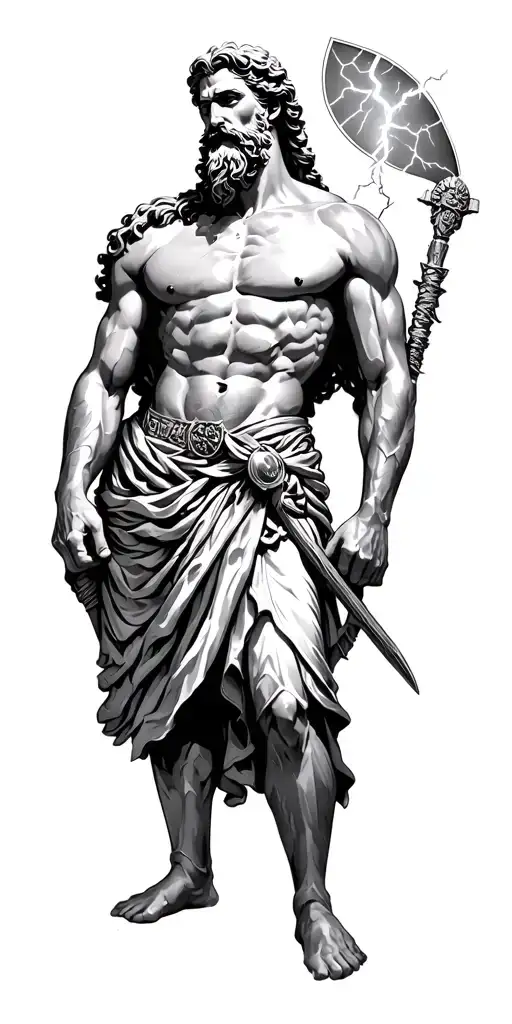 Greek mythology, Zeus, Hades, Lightning, Soldier Sparta style, Apollo tattoo design idea