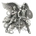 archangel st michael and kenworth tattoo design idea