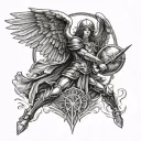 archangel st michael and kenworth tattoo design idea
