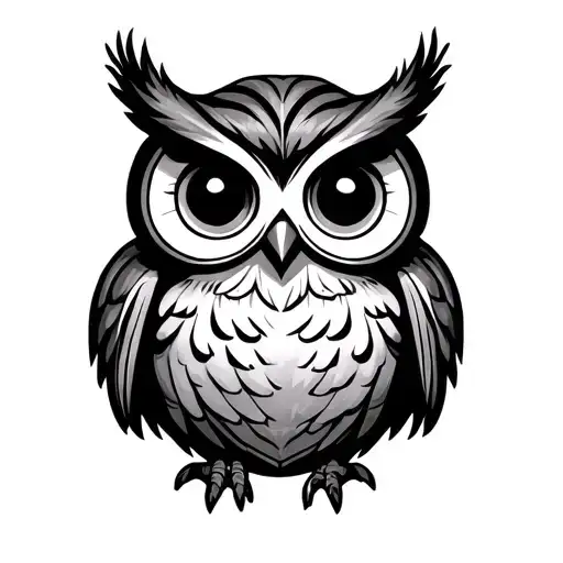 Cute Owl tattoo design idea