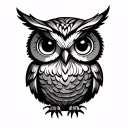 Cute Owl tattoo design idea