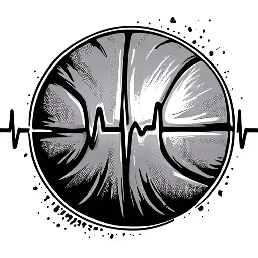 heartbeat monitor basketball tattoo design idea