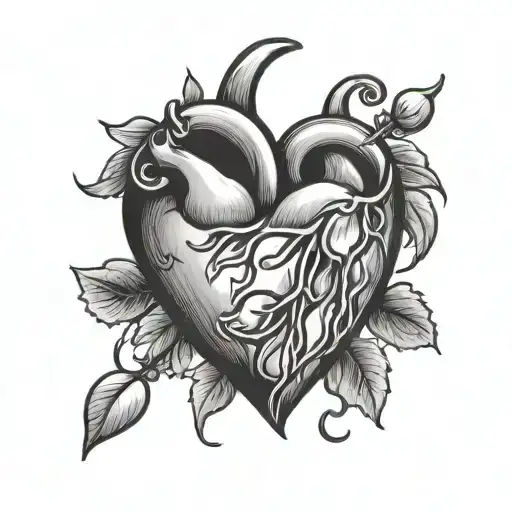 David Sept 10th 1964 cartoon bleeding heart Oct 20th 2024 tattoo design idea