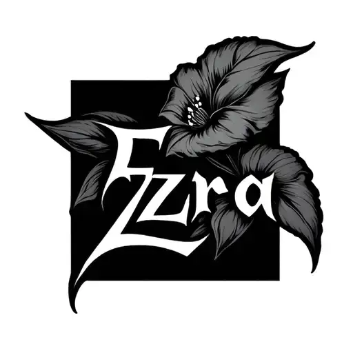 Ezra name tattoo tattoo design idea