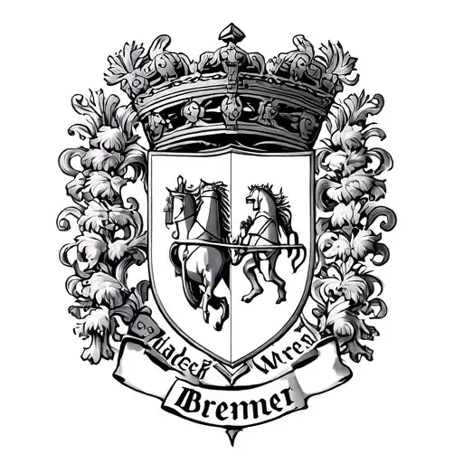 Werder Bremen coat of arms behind it a knight tattoo design idea