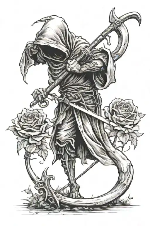 reaper and scythe  tattoo design idea