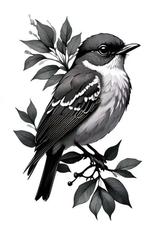 thrush nightingale tattoo design idea