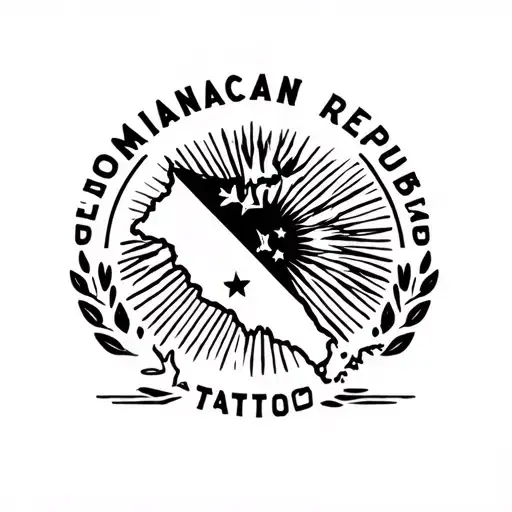 dominican Republic country outline tattoo design idea