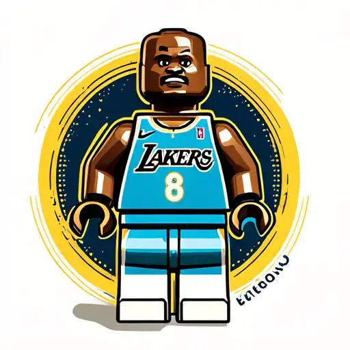Lego figure of shaquille oneal in lakers jersey tattoo design idea