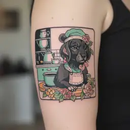 cute pastel kitchen tattoo design idea
