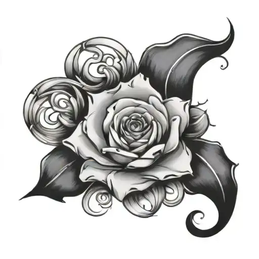 random tattoo with black tattoo design idea