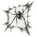 Spider web with spider tattoo design idea